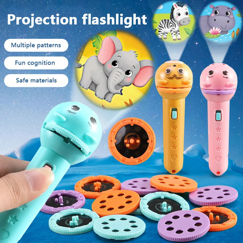 Baby Sleeping Story Book Flashlight Star Projector Torch Lamp Toy Early Education Toy For Kid Holiday Gift Light Up Toy